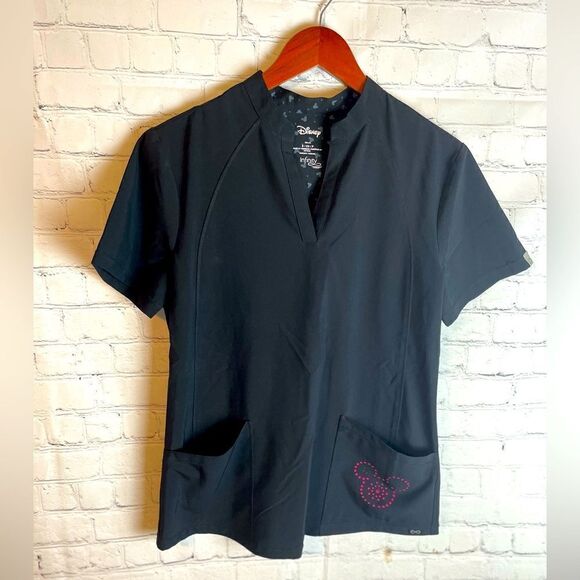 Mickey Mouse Cherokee Scrubs Infinity Disney Mock Neck Top Small - Picture 2 of 11